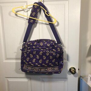 Vera Bradley large tote computer bag in purple Paisley print